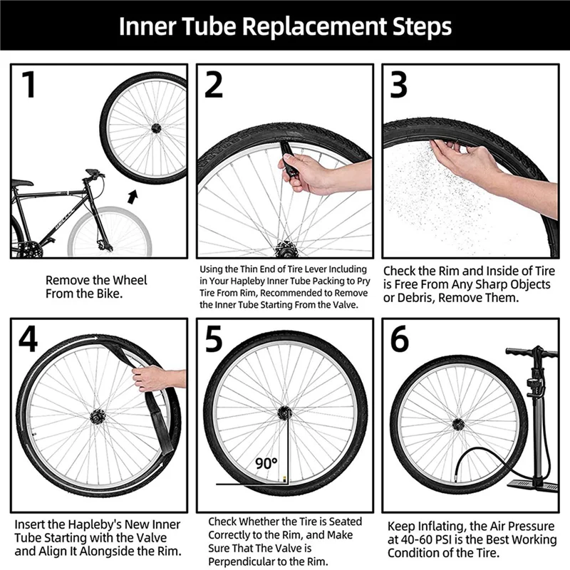 4 قطعة أنابيب الدراجة ل 26 بوصة X 1.75/1.95/2.10/2.125 إطار دراجة ، الأنبوب الداخلي للدراجة الجبلية مع صمام شريدر دراجة الملحقات