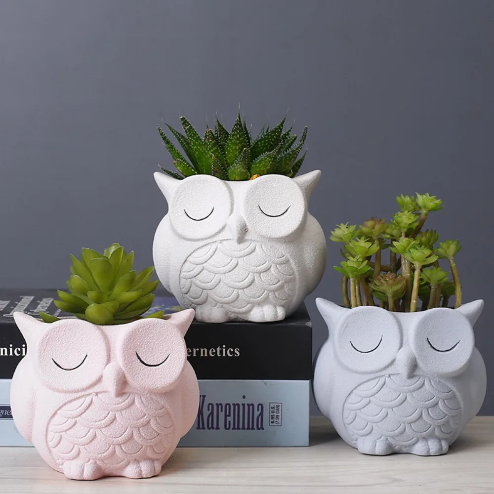 Gardening Succulent Flower Pot Ceramic Creative Simple Desktop Small Animal Flower Arrangement Plant Pots Cute Flower Pot