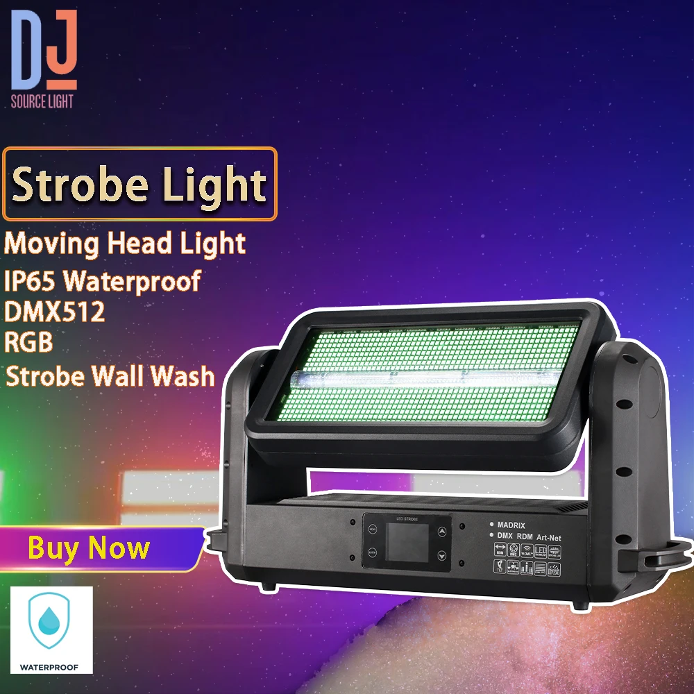 

New 3000W IP65 Waterproof RGB Strobe Moving Head Light Wall Wash Running Effect DMX512 DJ Disco Party Club Stage Effects Lamp