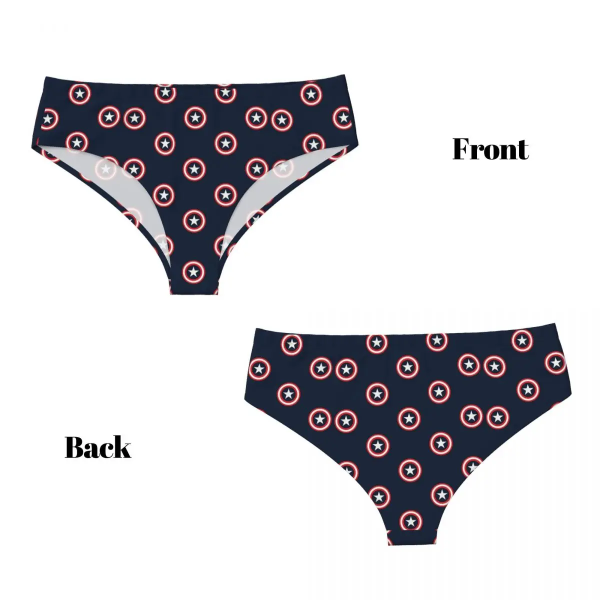 Custom Captain America Shields Briefs Underwear Womens Comfortable Stretch Panties