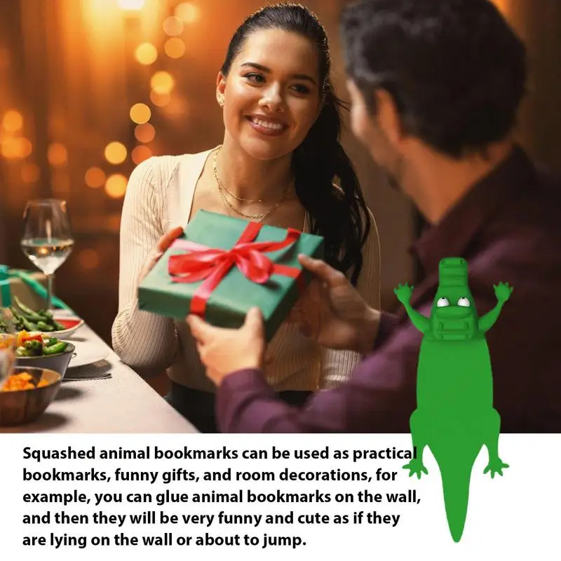 3D Bookmarks Shark Crocodile Wacky Animal Bookmarks Funny Reading Gift Cartoon Christmas Bookmark For Student Teens Boys Girls