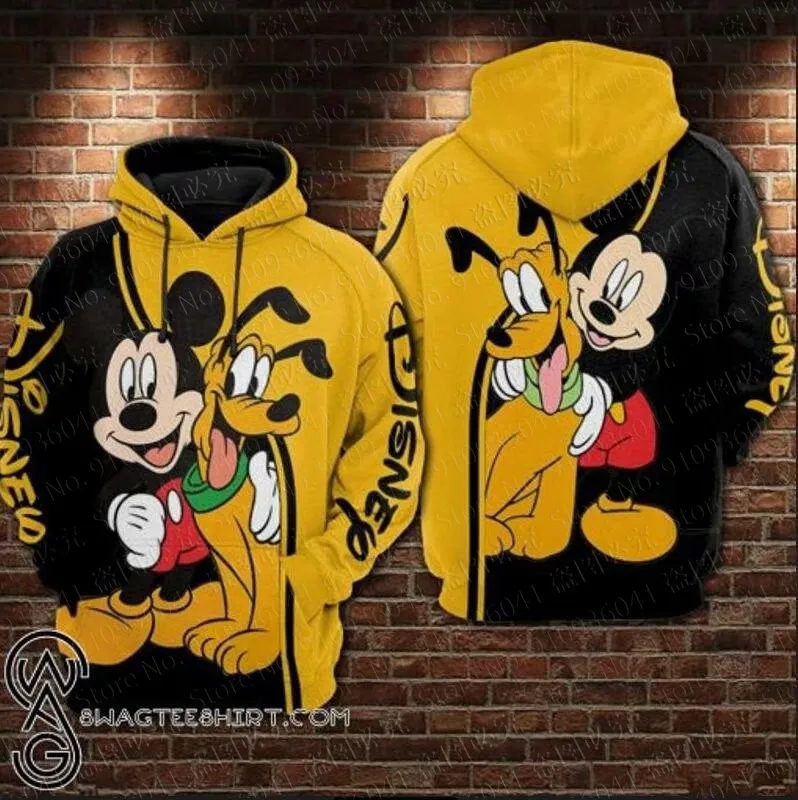 TureMouse-Sweats à capuche College Disney 3D Minnie Mouse pour hommes et femmes, pull sourire, fermeture éclair, vêtements paren