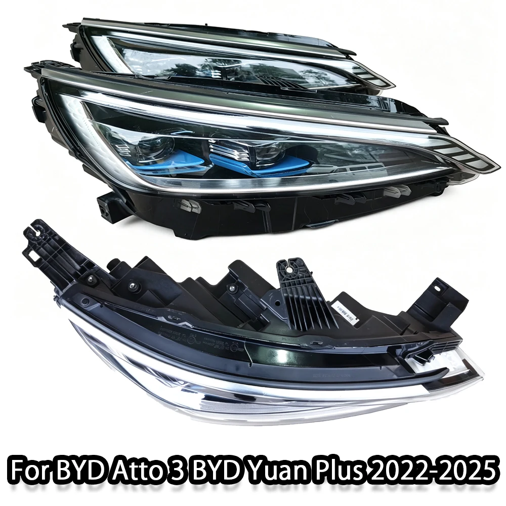 Car Front LED Headlamp Assembly Fit For BYD Yuan Plus Atto 3 2022-2025 Integrated Front Head Light Replacement Lighting Parts