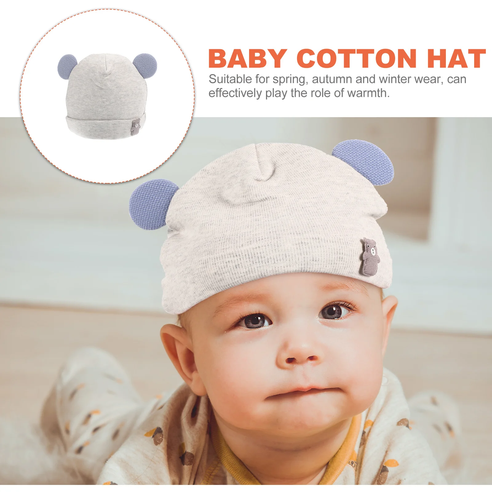 

6pcs Bear Baby Cotton Baby Turbans Hat Newborn Infant Warm Headwear Spring Autumn Winter Kids Turban Lovely Gift Cap