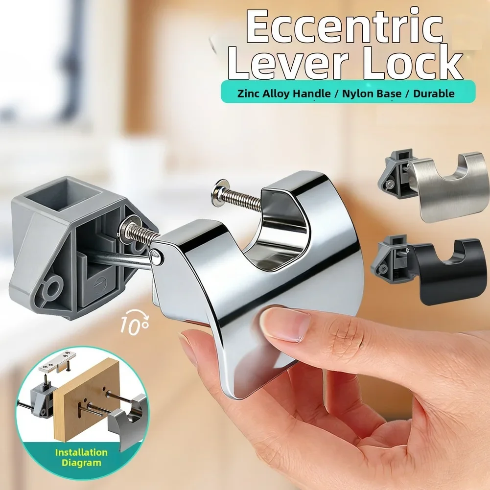 RV Eccentric Handle Lock Catch Zinc Alloy Full Mechanism For Drawers Cabinets Yacht Home Office 15 Mm To 20 Mm Thickness