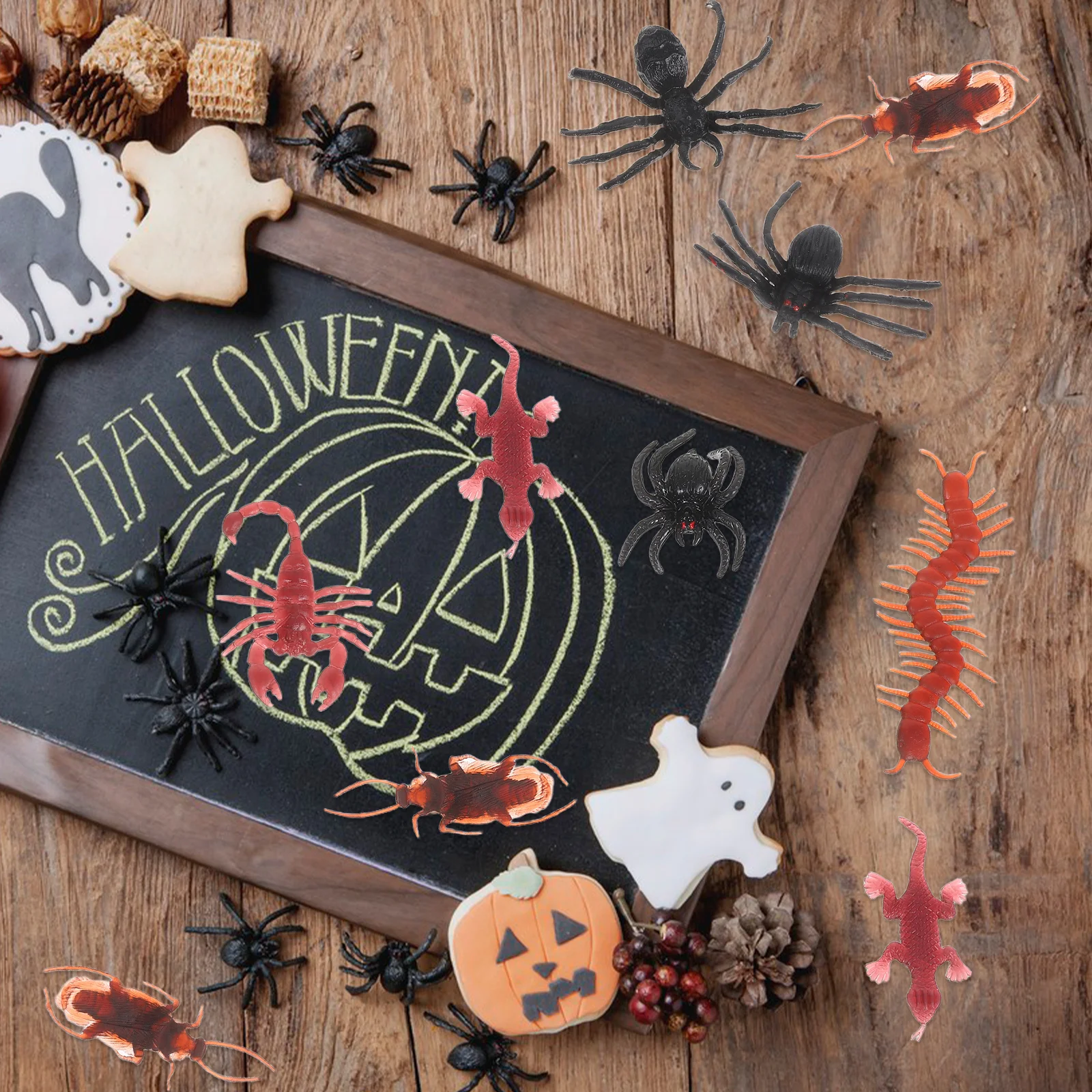 148 قطعة دعامة عنكبوت وهمية اصطناعية للهالوين دعائم صعبة لتزيين الحفلات ومزح الأذى المخيفة في المنزل المسكون