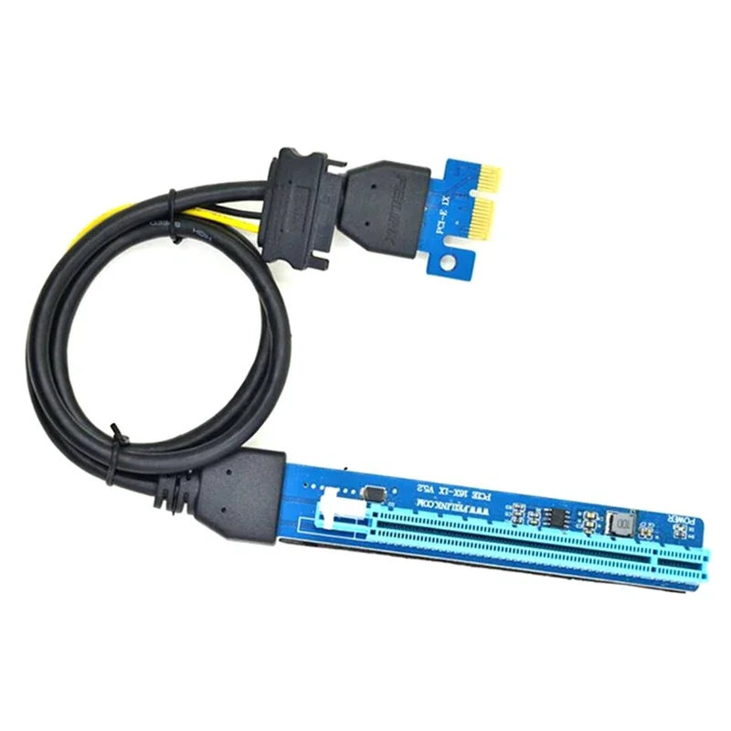 0.6 متر بطاقة الناهض PCI-E PCIE كومبو PCI Express 1x إلى 16x موسع SATA محول الطاقة التعدين Bitcion مينر 570 580 بطاقة الرسومات