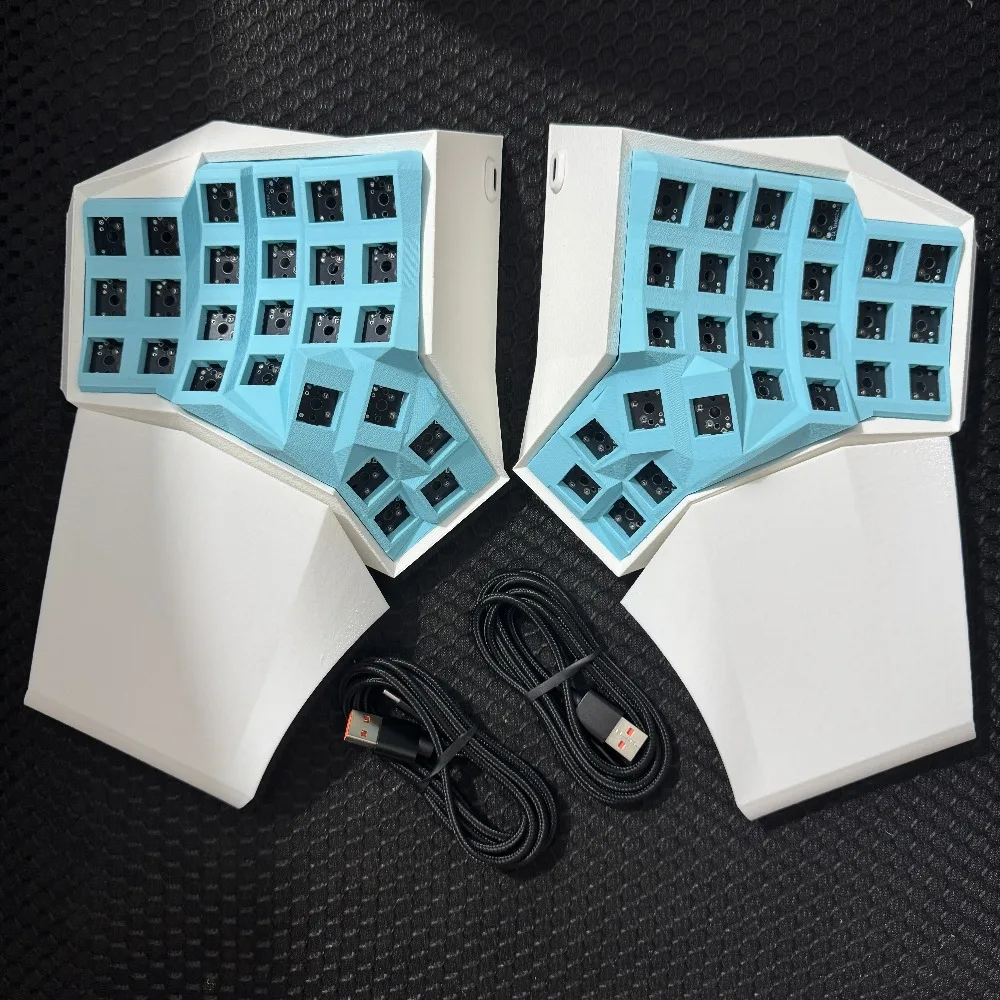 AM Hatsu Split Keyboard Kit Similar Angry Miao Hotswap Wired Curved Mechanical Keyboard Ergonomics Left Right Hands Teclado Gift