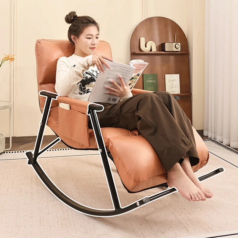 Foldable Lie Flat Chaise Lounge Seat Sleep Living Room Furniture Lunch Break Balcony Chaise Lounge Adjust Home Sedia A Rotelle