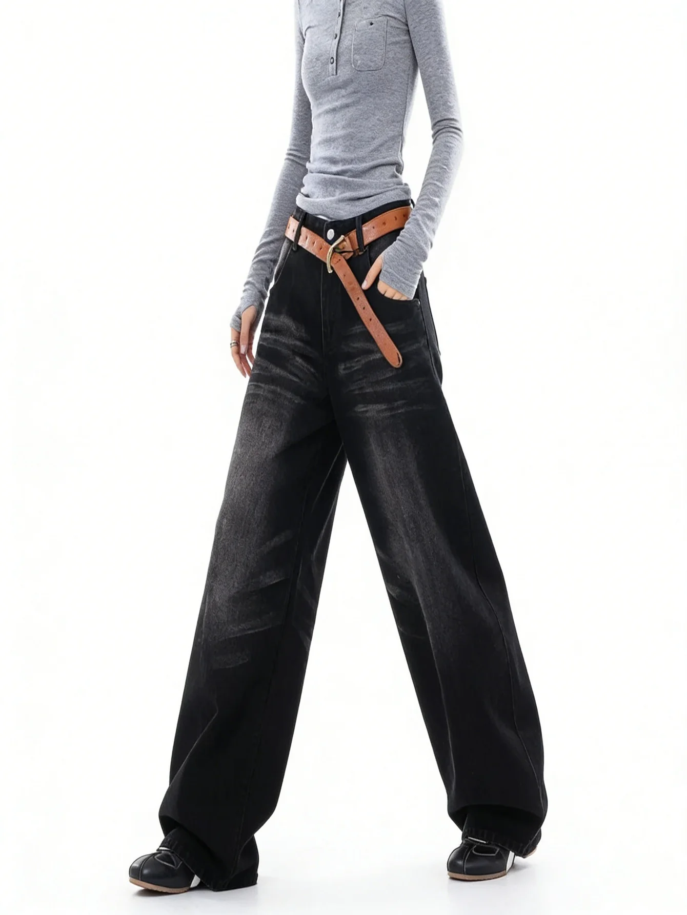 Unisex Black Baggy Man Pants Y2K Drip For Man No accessories or belts included
