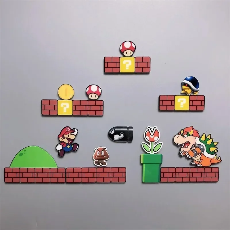 Super Mario Bro Acrylic Magnet Luigi Princess Peach Yoshi Bowser Goomba Anime Figure Refrigerator Magnet Toys Accessories Gifts