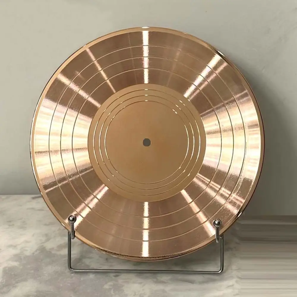 Creative Decorative Electroplated Vinyl Record Ornament Art Figurine Retro Style Desk Craft Gift For Music Fan