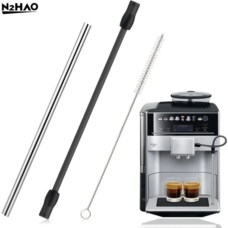 1Set Fully Automatic Coffee Machine Milk Replacement Hose Nozzle Silicone Milk Hose Cleaning Brush Pipe Cleaning Set Compatibity