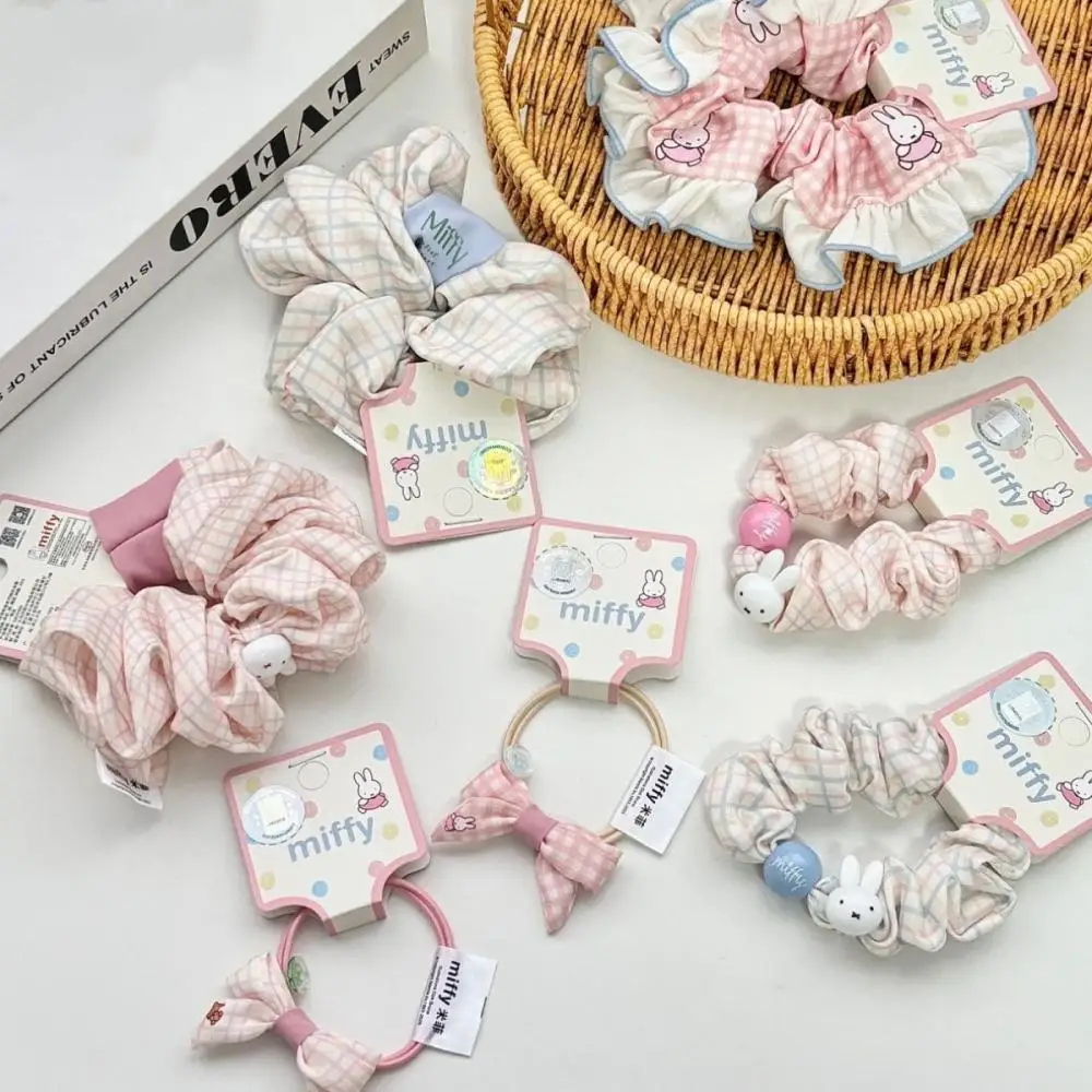 

Милая резинка для волос Miffy Rabbit с рисунком макарон, милая и милая девичья резинка для волос с хвостиком и аксессуар для волос