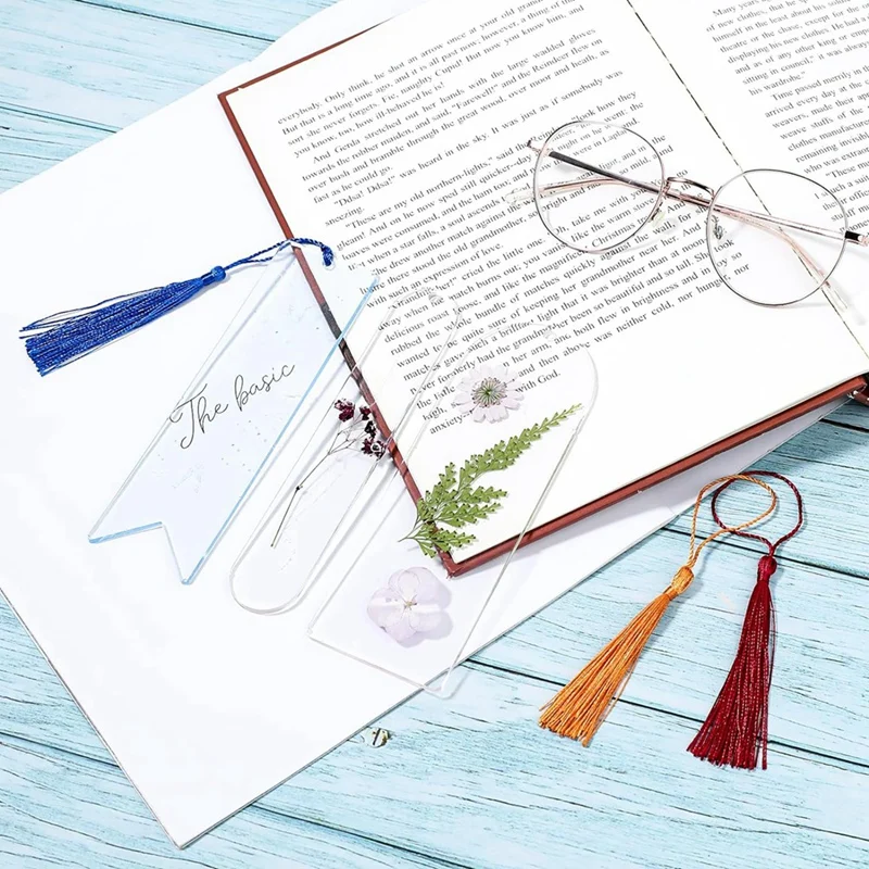 Handcrafted Bookmark Creation Kit: 5 Silicone Molds And 20 Tassels For Resin Crafting