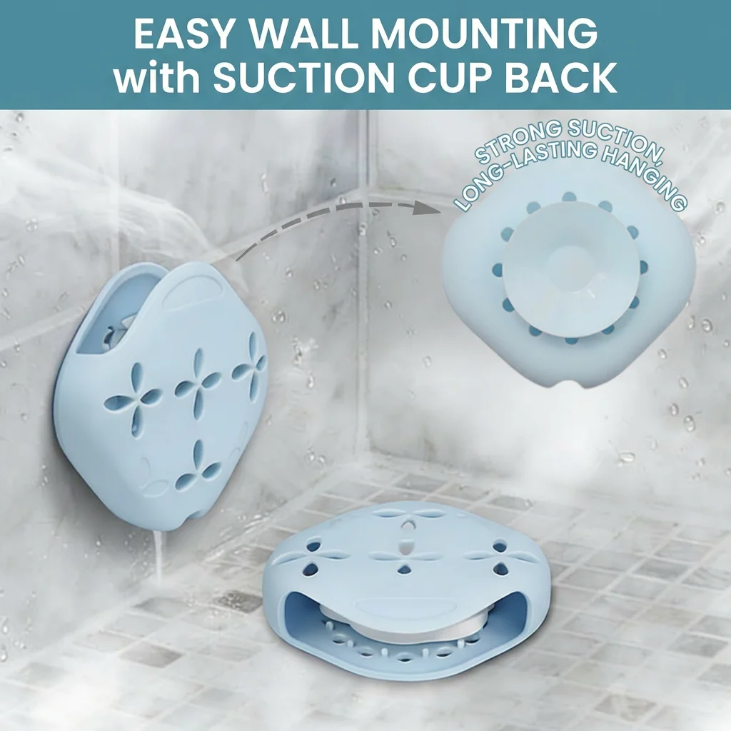 Strong Suction Cup Soap Dish Anti-Slip Aroma Diffuser Holder Hollow Out Soap Dish Soft Water Draining Soap Holder For Vanity