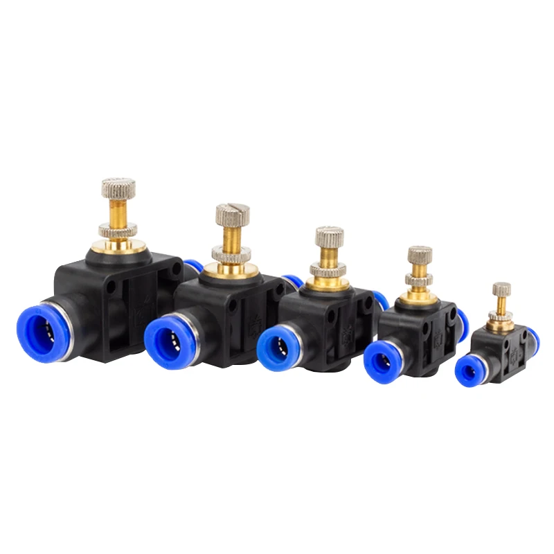 Pneumatic Airflow Regulator 4mm 6mm 8mm 10mm 12mm OD Hose Tube Gas Flow Adjust Valve Connector Fitting Air Speed Controller