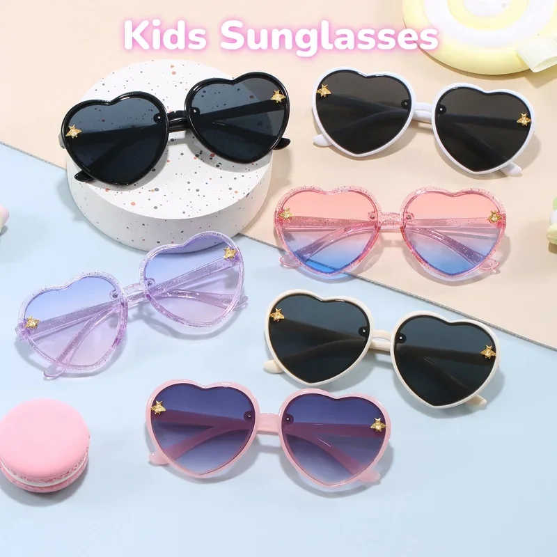 

Children's Heart-shaped Cartoon Sunglasses Party Fashion Glasses UV Resistant Sunshade Glasses Outdoor Beach Eye Protection