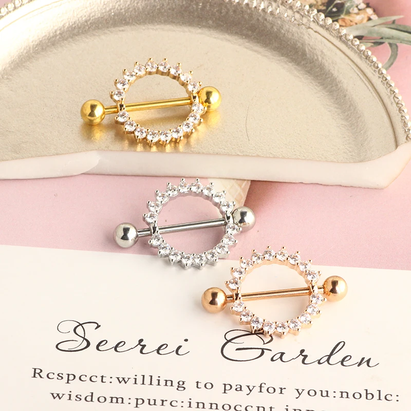 Wholesale Stainless Steel Clear CZ Heart Nipple Rings Bar Body Piercing Jewelry nipple bar 3 color zircon nipple piericing barbe