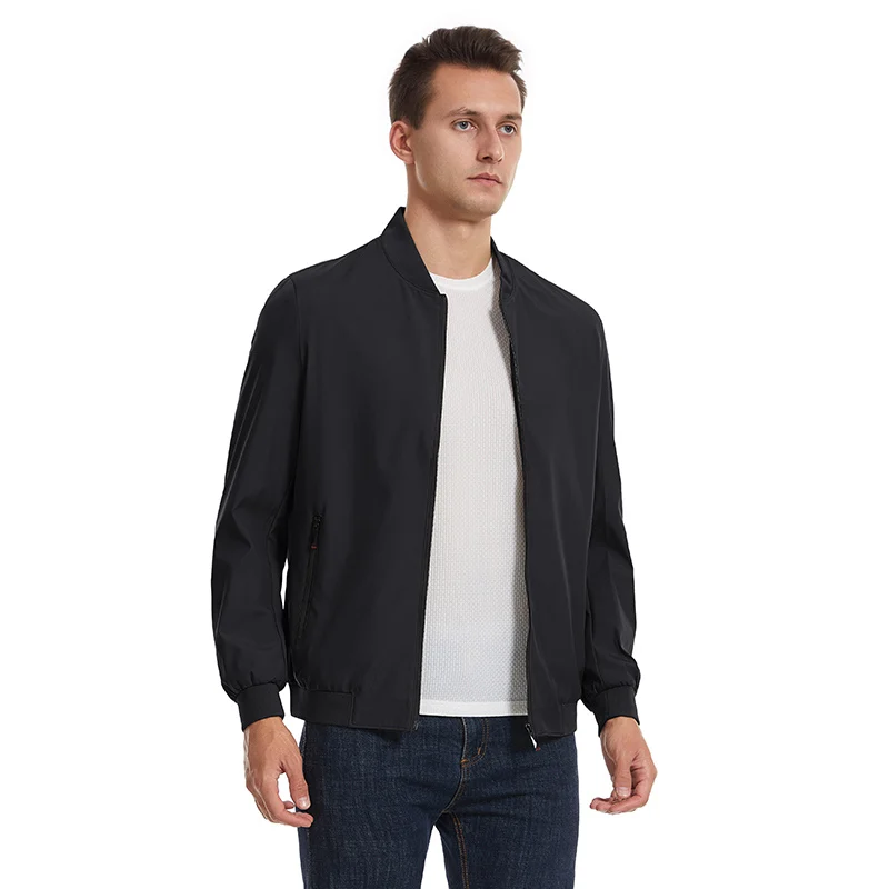 

Весенне-осенняя мужская куртка с круглым вырезом, свободный топ с длинными рукавами и воротником-стойкой, новый стиль, повседневная куртка с защитой от ветра