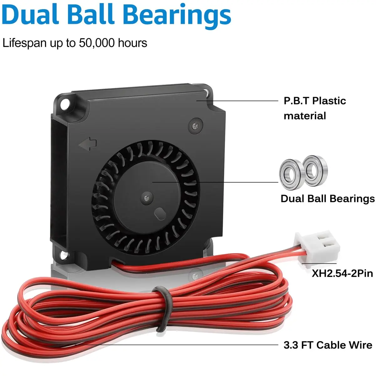 1-5 Stück Creality Ender 3 Lüfter-Upgrade 4010 Gebläselüfter DC 24V, 40x40x10MM Extruder-Kühlventilator für Ender 3/Pro/V2, Ender 5/6 Serie – Detail 4