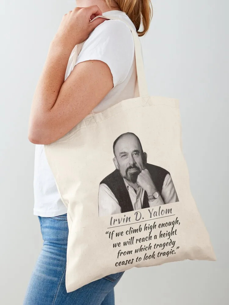 Irvin D. Yalom Quote Tote Bag Fabric bag shopping bags foldable tote bags aesthetic woman shopping bag Canvas Tote