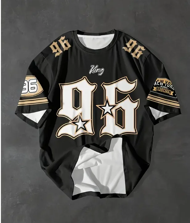 

NO.96 Повседневная футболка с графическим принтом и коротким рукавом Спортивная женская футболка Унисекс Повседневная повседневная одежда Летняя мужская гоночная футболка