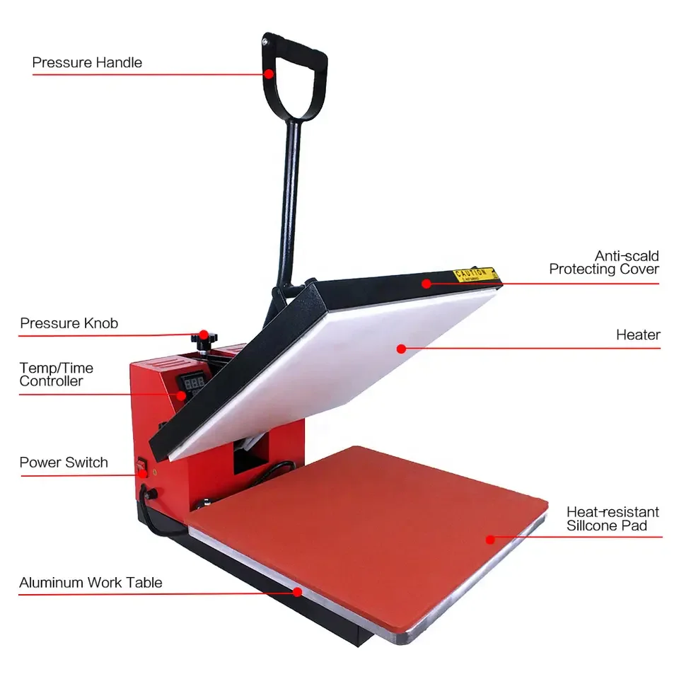 Hot Sell Manual Flatbed  Sublimation T-shirt  Plain Heat Press Machine 38X38CM