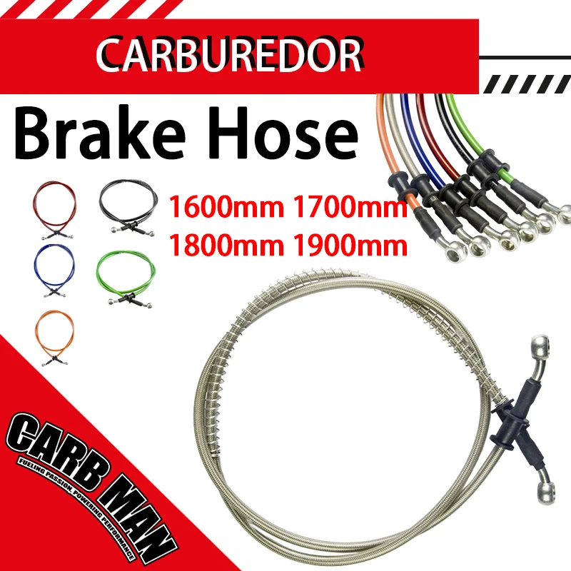 1600mm/1700mm/1800mm/1900mm 28° Universal Motorcycle Braided Brake Hose Hydraulic Brake Line Clutch Oil Hose Line For Dirt Bike