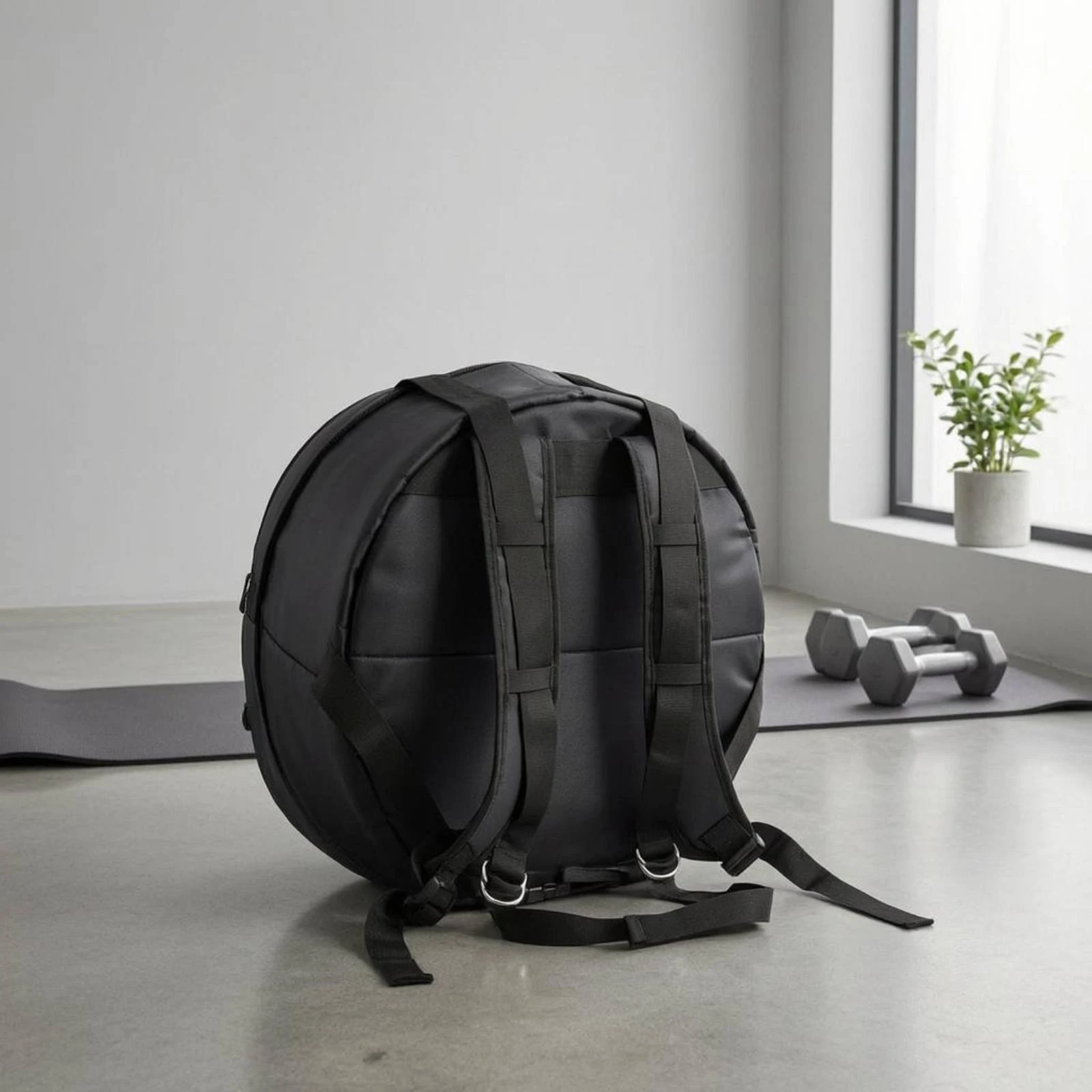 Round Weight Plate Carrier 1680D Oxford Cloth Weight Plate Backpack Weighted Backpack Padded Fitness Gear Shoulder Straps