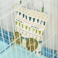 Hanging 2/3 Holes Hay Bag for Bunny Guinea Pigs Small Animal Feeder Rabbit Food Dispensers Bag Cage Accessories Pet Feeding Bag