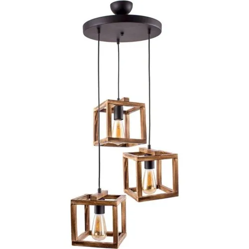 Home Design Lighting 3'lü Basement Pendant Lamp Wood Living Room Chandelier