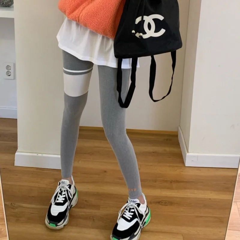 Trendy High Waist Single Leg Wide Stripe Slimming Base Layer Pants Women's Fashion Comfortable New Arrival Chic Dongda Gate