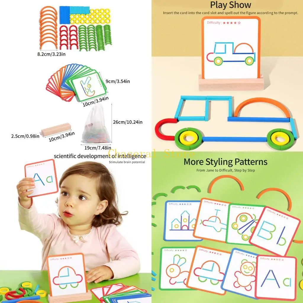 E7CE Colorful Building Block Puzzle Set For Space Learning Fine Motor Skill Building