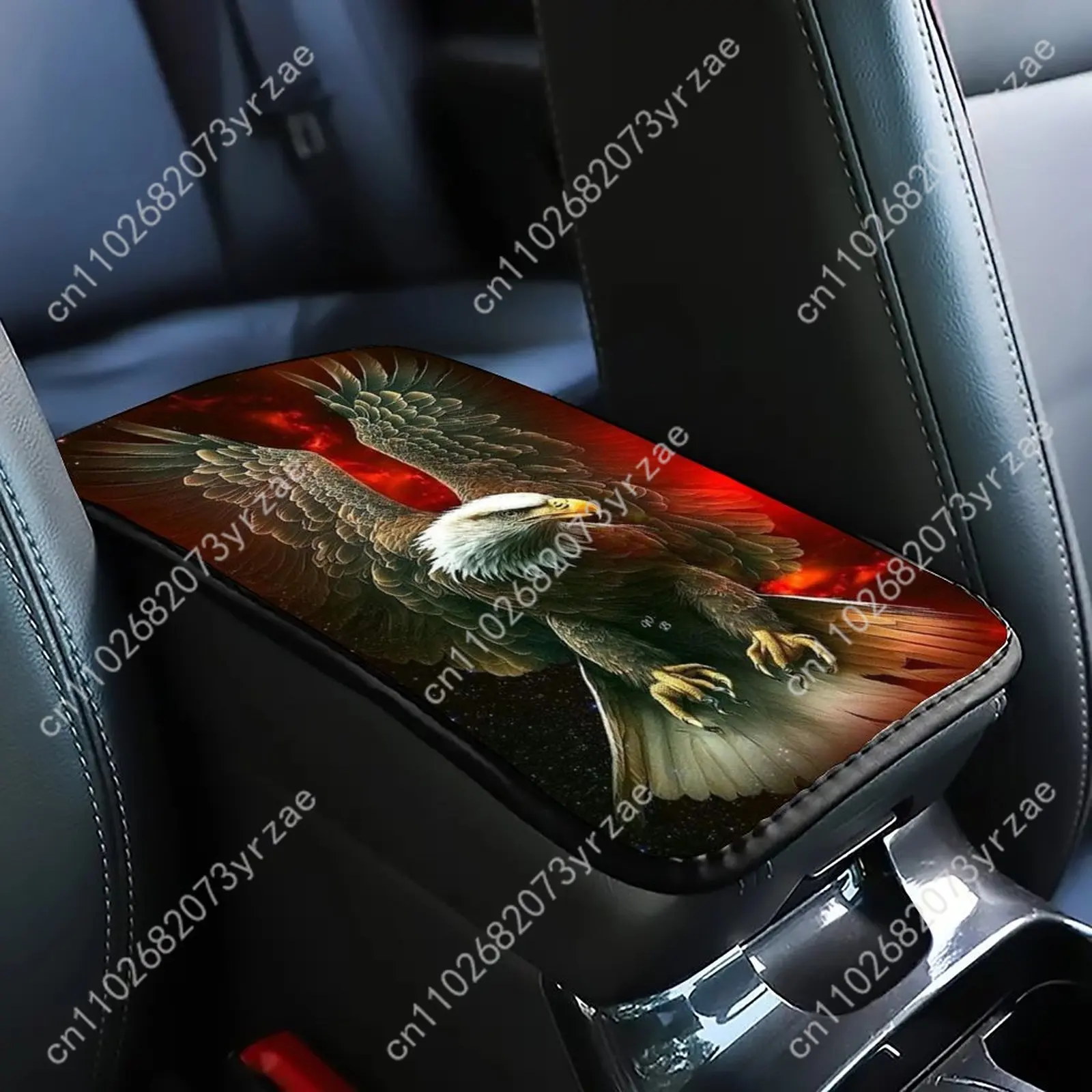 

Eagle Theme Universal Car Armrest Cushion High Quality Non-Slip Car Armrest Cover Elastic Straps Car Interior Accessories