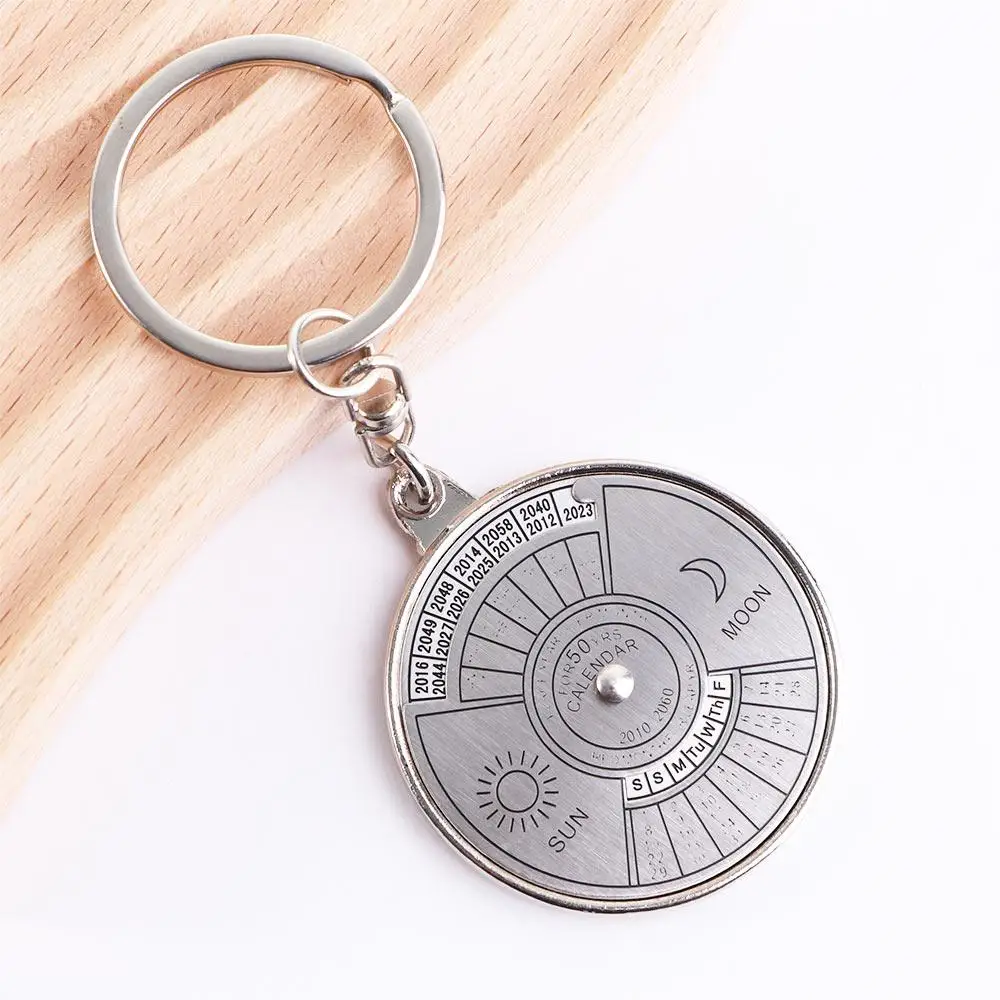 Metal Unique Creative Alloy From 2010 To 2060 50 Years Perpetual Calendar Keychain Keyring