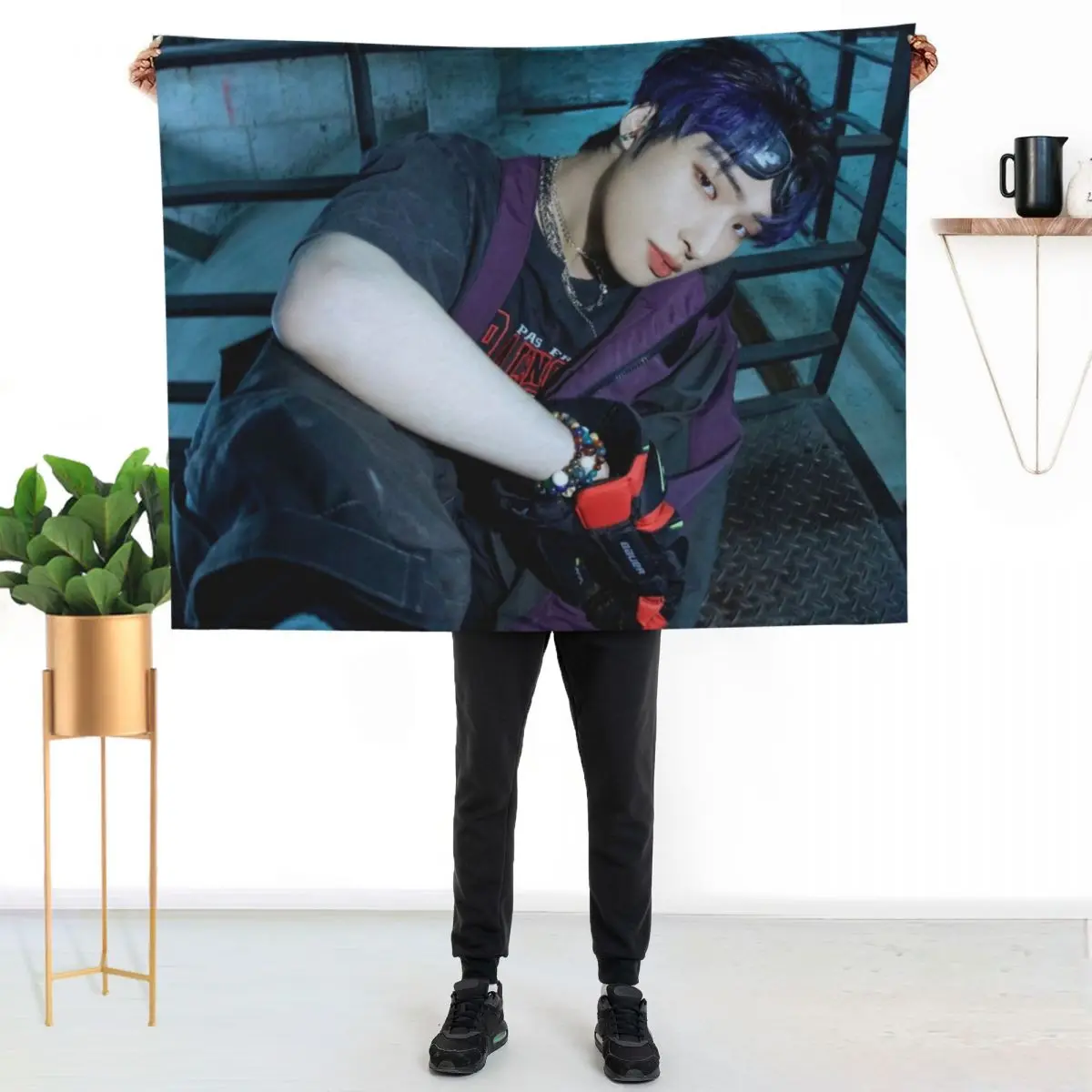 ATEEZ MINGI THE WORLD EP.1 : MOVEMENT GUERRILLA Throw Blanket anime For Baby Nap blankets and throws Sofa Quilt manga Blankets