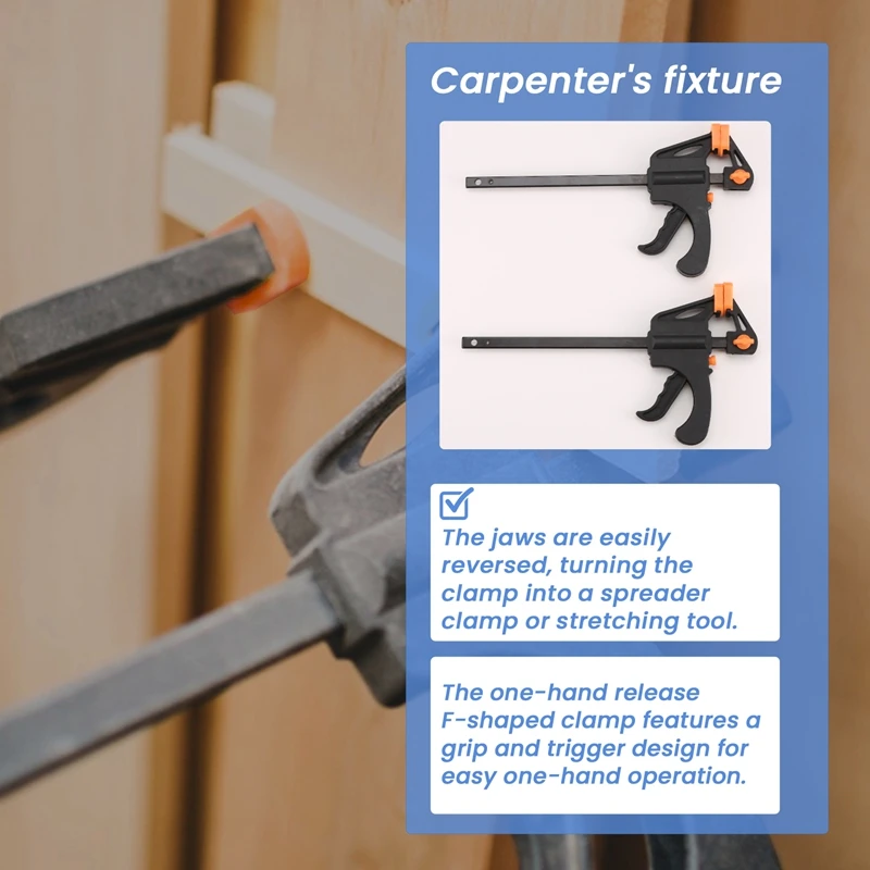 Set di morsetti per la lavorazione del legno da 10 pezzi da 4 pollici tipo fisso velocità di rilascio rapido a cricchetto Kit di barre da lavoro in Nylon estruso gadget per spalmatore