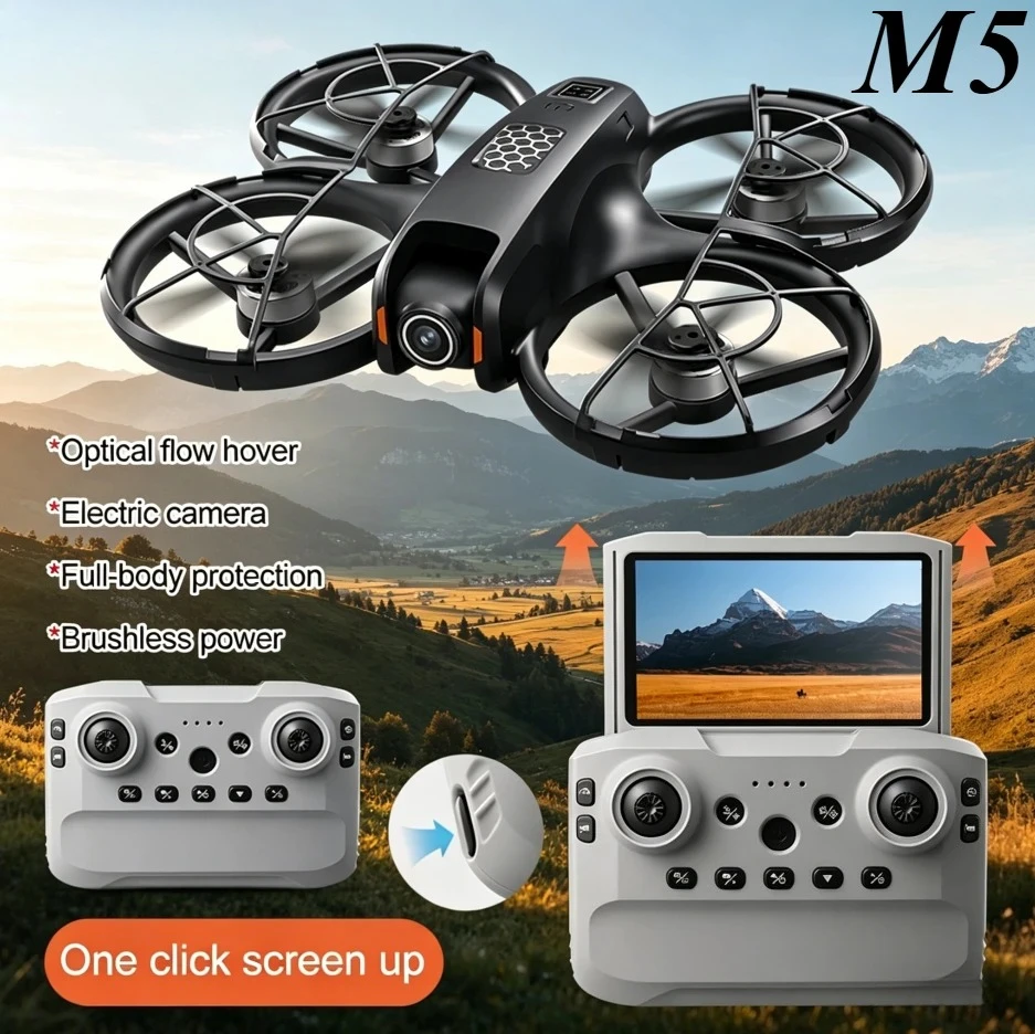 Original M5 Foldable Quadcopter 8K Ultra HD Camera 4.3" Smart Controller Brushless Motor Optical Flow Positioning Aerial Drone