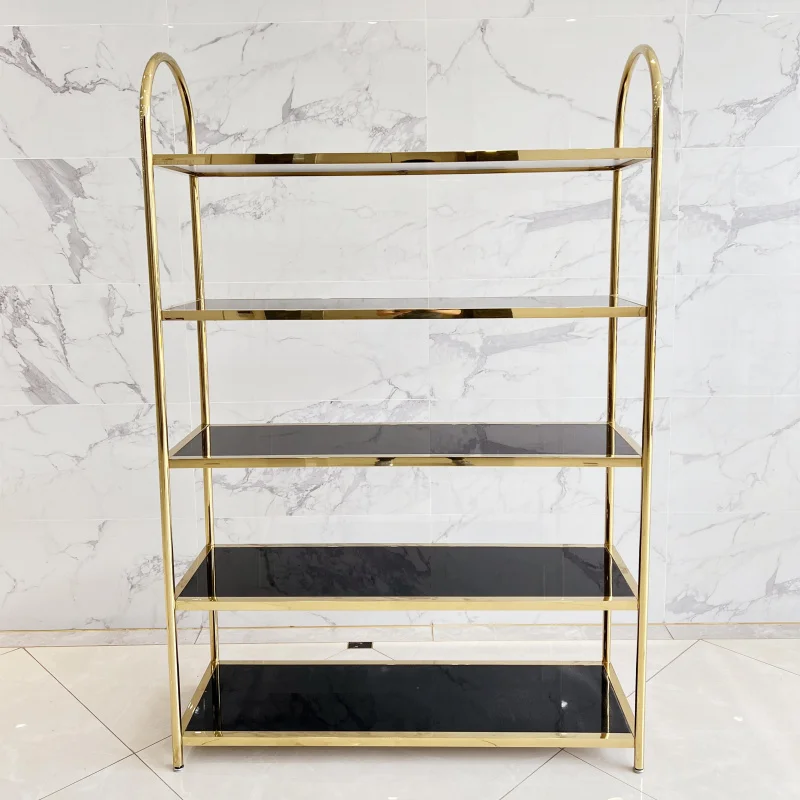 customized.Factory Customized Heavy Duty Stainless Steel Shoes Rack Stand Shiny Standing Shoes Display Shelf Shop