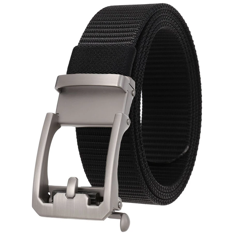 

Men's Nylon Leather Belt New Toothless Buckle Belt Male Waistband Width:3.4cm Length:105-120cm