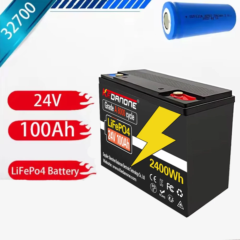 

NEW 24v 200Ah Lifepo4 Battery Pack Built-in 200A BMS 24v 100Ah 200Ah Lithium Ion Battery For Boat Solar System Tax Free