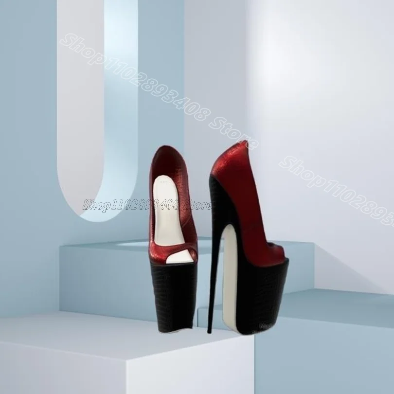 Décolleté slip on con piattaforma bicolore design sexy open toe per le donne abito casual primaverile moda pompe eleganti 2025 Zapatos Para Mujere