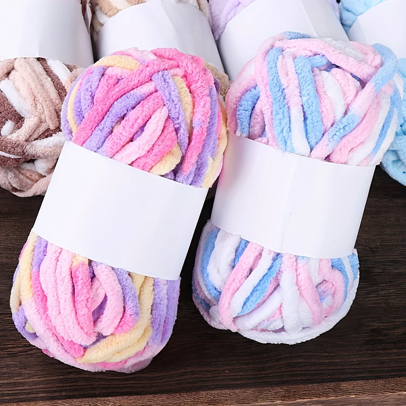 50g/Ball Blended Colorful Dye Ice Strip Line Yarn For Hand-knit DIY Soft Thickness Wool Thread Blanket Scarf Crochet Yarn