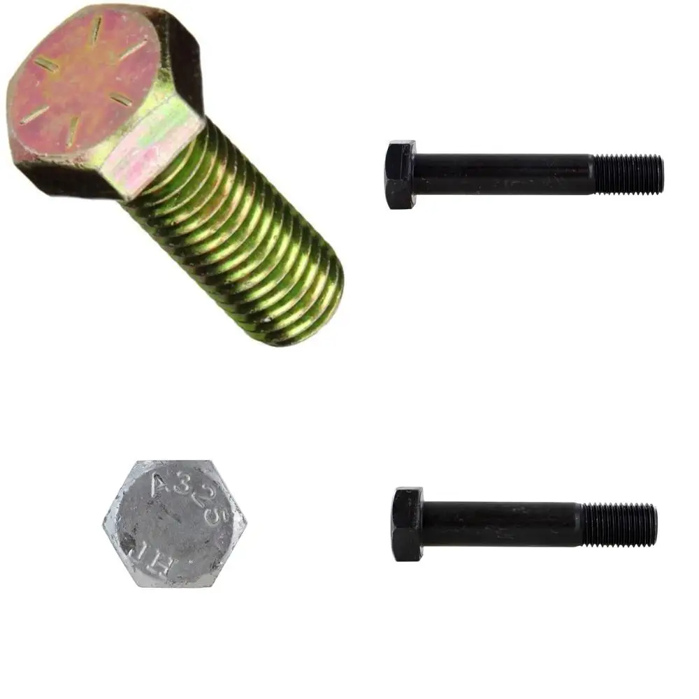 

Grade 8 Zinc Yellow Plated Steel Hex Cap Screws, 5/8 inch x 1-1/2 inch, 25 Pack, 5/8-11 Thread Size, Heavy Duty Bolts