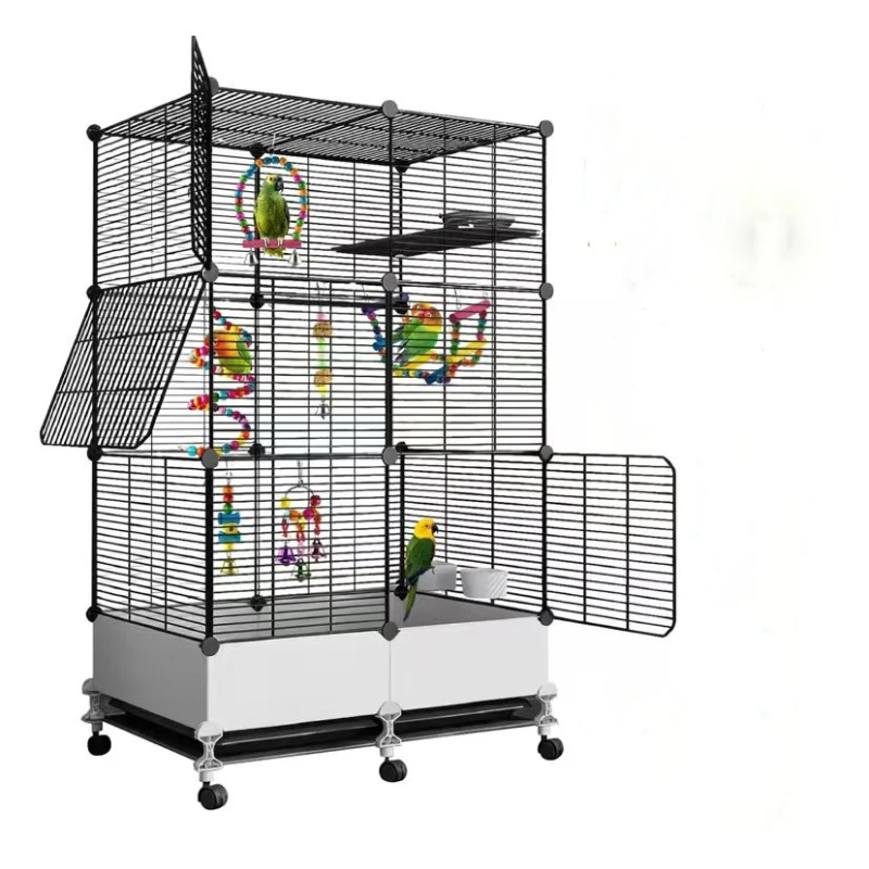 Bird cage large household cockatoo tiger skin new partition pearl peony small sun luxury villa