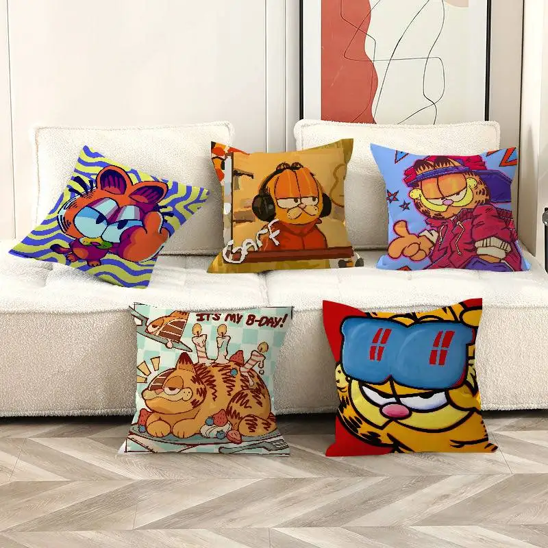 G-Garfield Lazy Cat Cartoon Pillow Cover for Bedroom Room and Living Room Sofa Decorative Cushion Cover