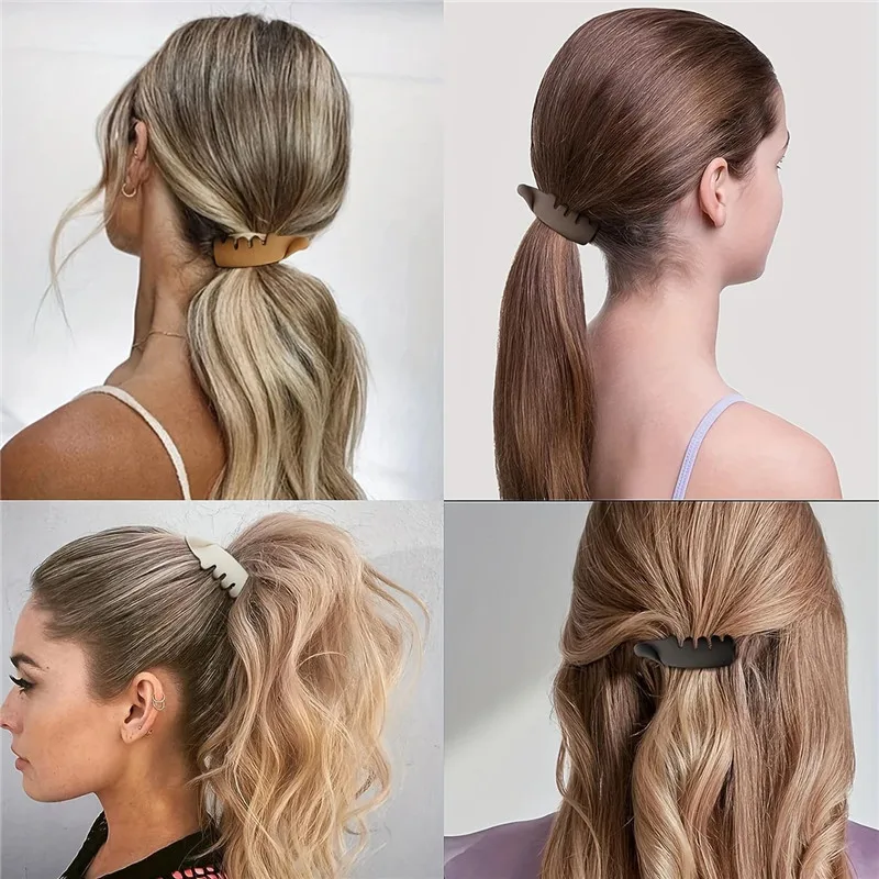 1/4 Stück Twist-Bananenclip Vertikaler Clip Pferdeschwanz-Haarclip Haarvolumen-Clip für Mädchen Hinterkopf Oberkopf Haarband – Detail 2