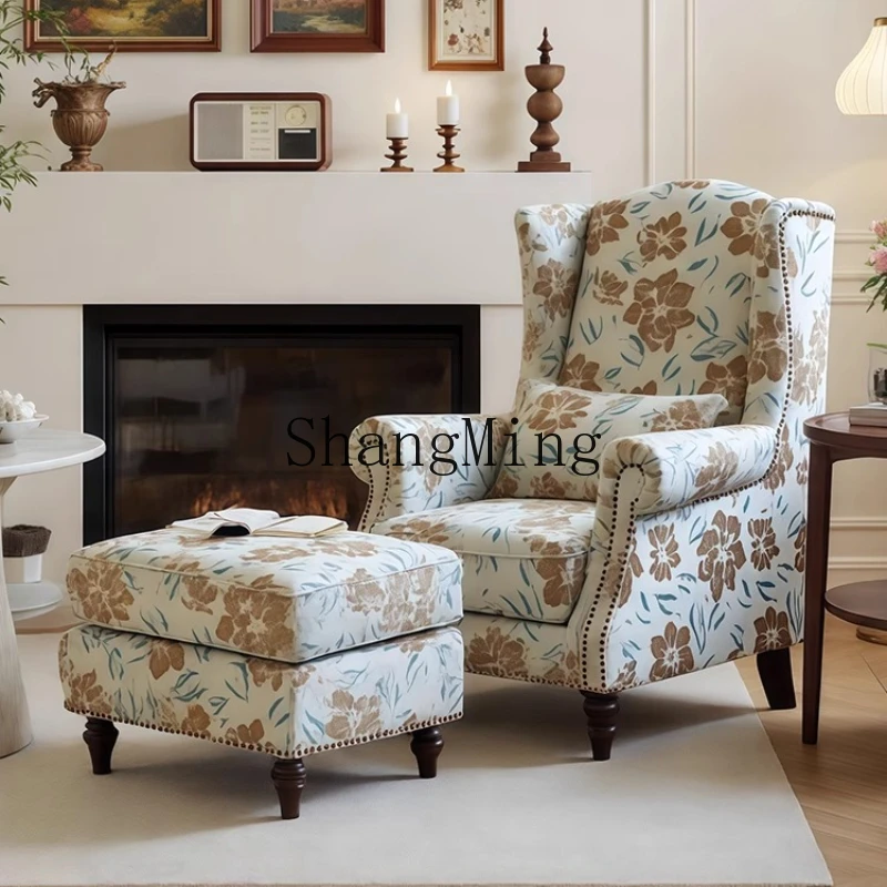 

SM retro style single sofa chair living room home high-end bedroom leisure chair