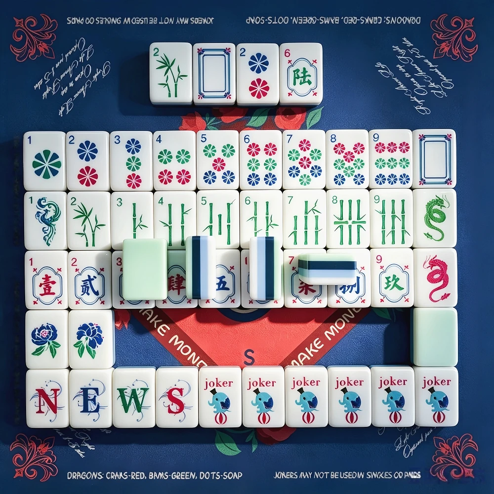 Board Game Mahjong - Çok Satan Açık Mavi Lüks Amerikan